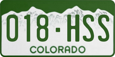 CO license plate 018HSS