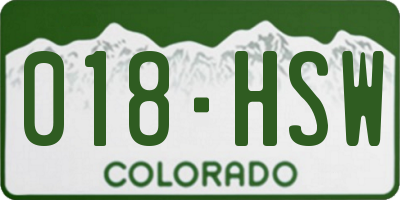 CO license plate 018HSW