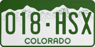 CO license plate 018HSX