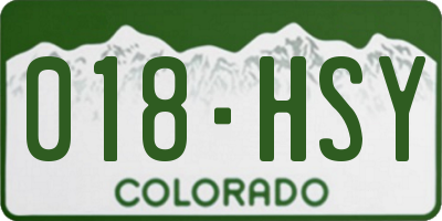 CO license plate 018HSY
