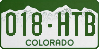 CO license plate 018HTB