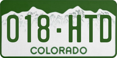 CO license plate 018HTD