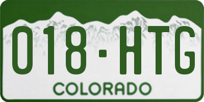 CO license plate 018HTG