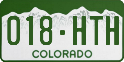 CO license plate 018HTH