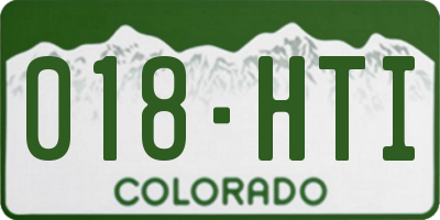 CO license plate 018HTI