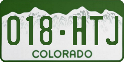 CO license plate 018HTJ