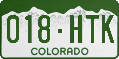 CO license plate 018HTK