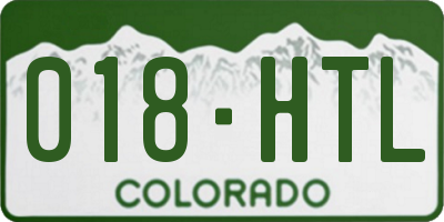 CO license plate 018HTL