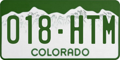 CO license plate 018HTM