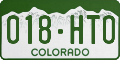 CO license plate 018HTO