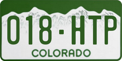 CO license plate 018HTP