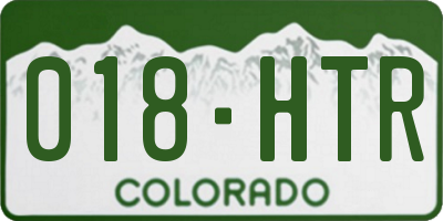 CO license plate 018HTR