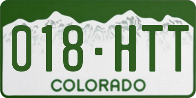 CO license plate 018HTT