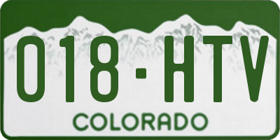 CO license plate 018HTV