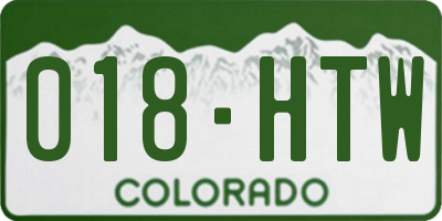 CO license plate 018HTW
