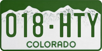 CO license plate 018HTY