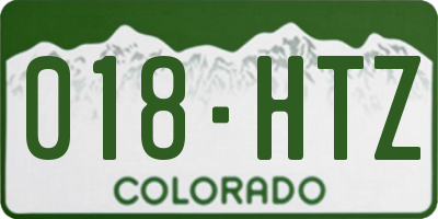 CO license plate 018HTZ