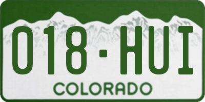 CO license plate 018HUI