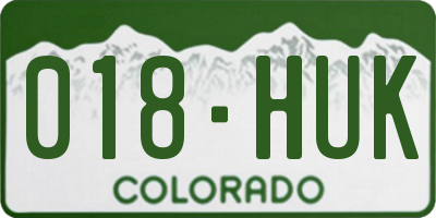 CO license plate 018HUK