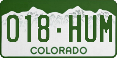 CO license plate 018HUM