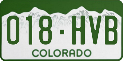CO license plate 018HVB