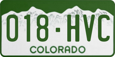 CO license plate 018HVC