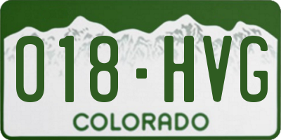 CO license plate 018HVG