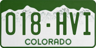 CO license plate 018HVI