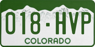 CO license plate 018HVP