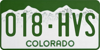 CO license plate 018HVS