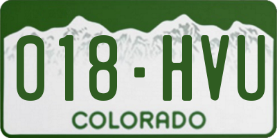 CO license plate 018HVU