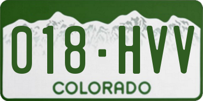 CO license plate 018HVV
