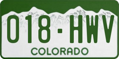 CO license plate 018HWV