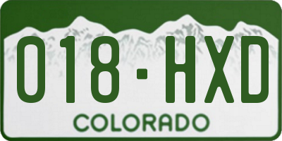 CO license plate 018HXD