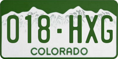 CO license plate 018HXG
