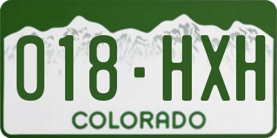 CO license plate 018HXH