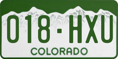CO license plate 018HXU