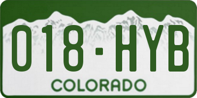 CO license plate 018HYB
