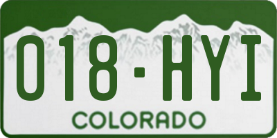 CO license plate 018HYI