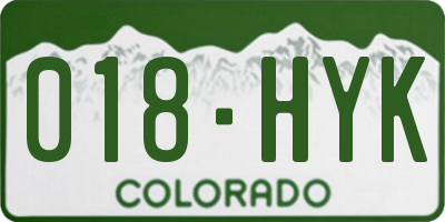 CO license plate 018HYK