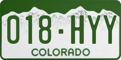 CO license plate 018HYY