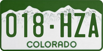 CO license plate 018HZA