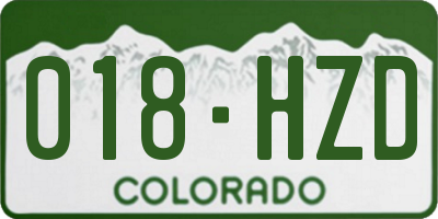 CO license plate 018HZD