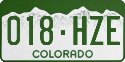 CO license plate 018HZE