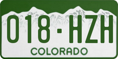 CO license plate 018HZH