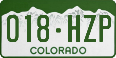 CO license plate 018HZP