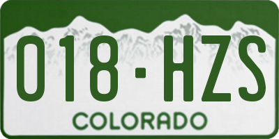 CO license plate 018HZS