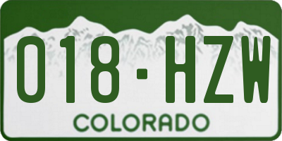 CO license plate 018HZW