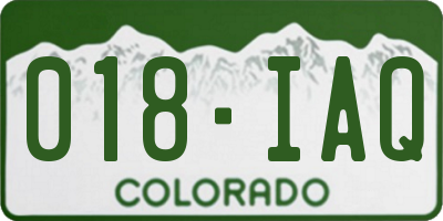 CO license plate 018IAQ