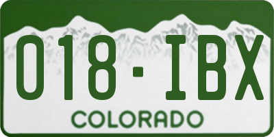CO license plate 018IBX
